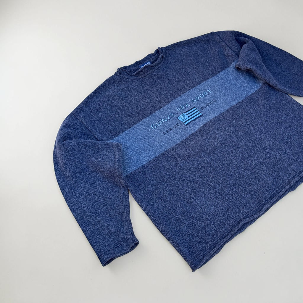 Pull Serge Blanco Quinze FRA Sport – Bleu – XXL – Mixte – Vintage — photo complémentaire 2