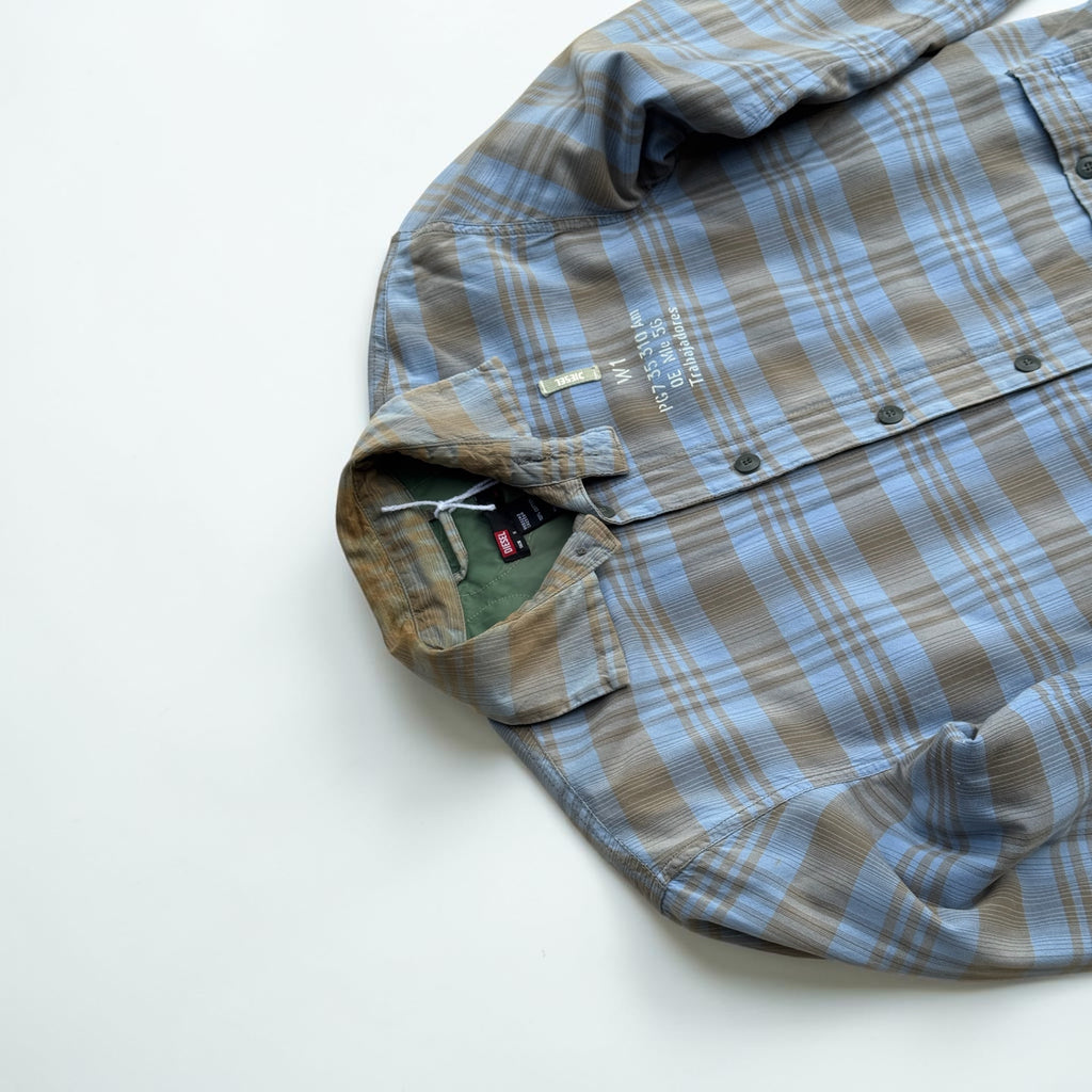 Veste Diesel à carreaux – Bleu et beige – S – Homme — photo complémentaire 2
