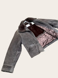 BLOUSON CUIR RENÉ DERHY MARRON FOURRURE FEMME M