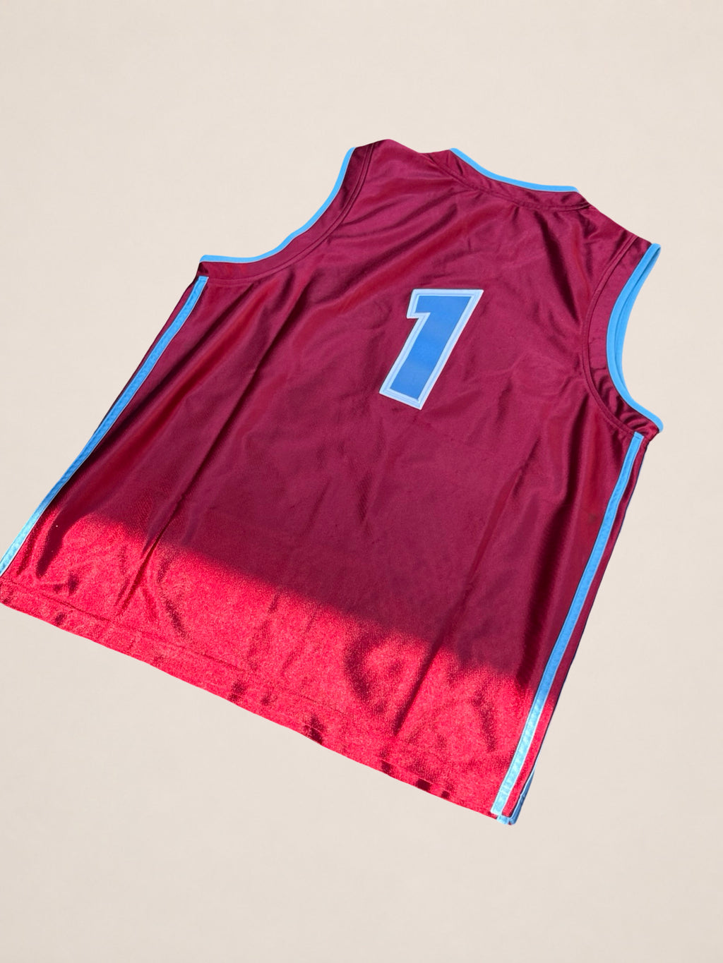 Débardeur Adidas Basketball N°1 – Bordeaux – L – Mixte – Vintage — photo complémentaire 4