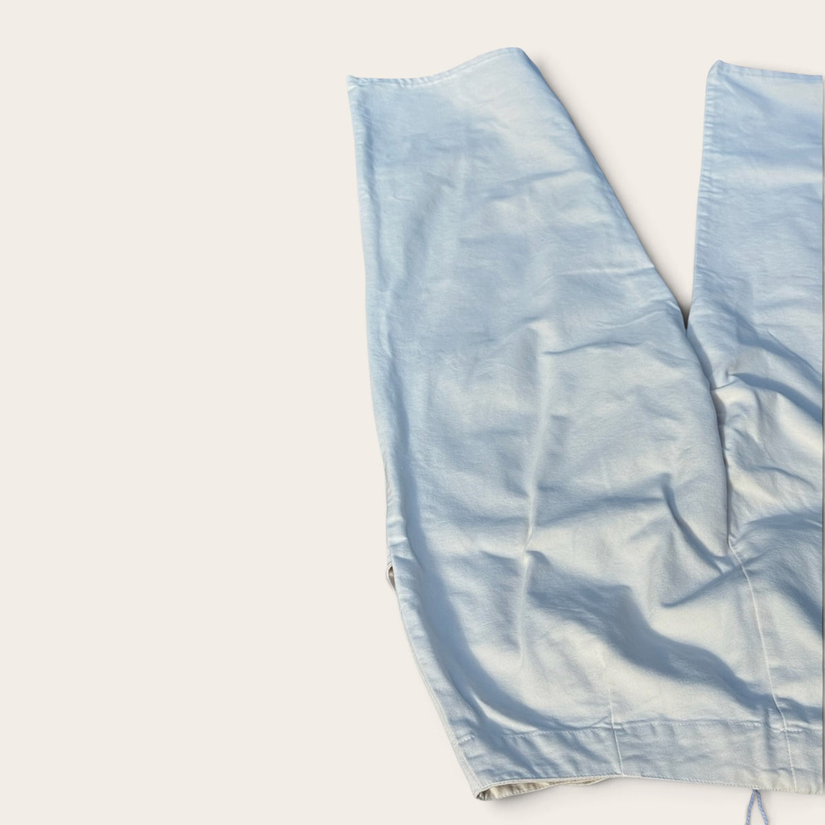 Pantalon – Blanc Bleu – XXL – Femme – Vintage