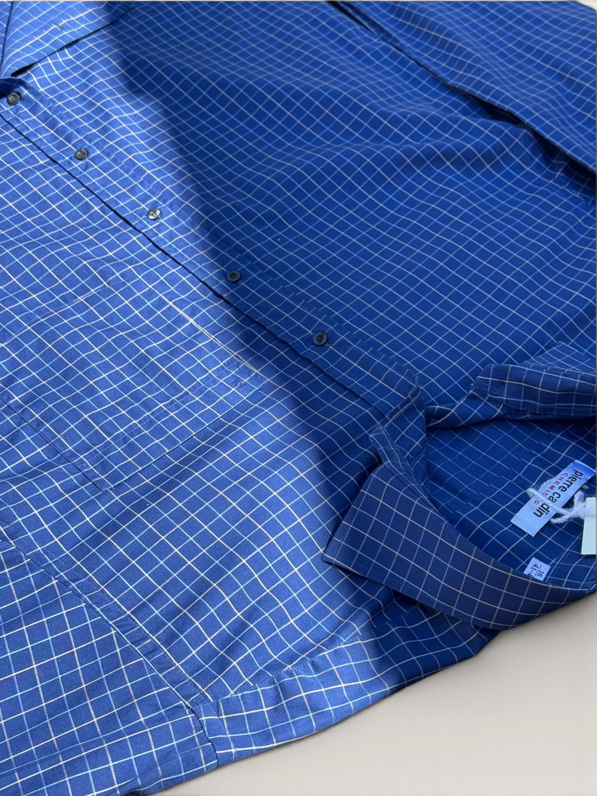 Pierre Cardin Checked Shirt – Blue – 16/41-4 – Men's