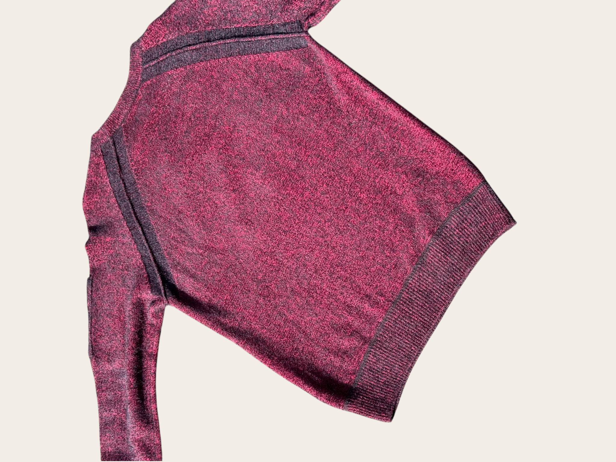 Pull C.P. Company Fleece Knit – Bordeaux et gris foncé – T.48 – Mixte — photo complémentaire 4