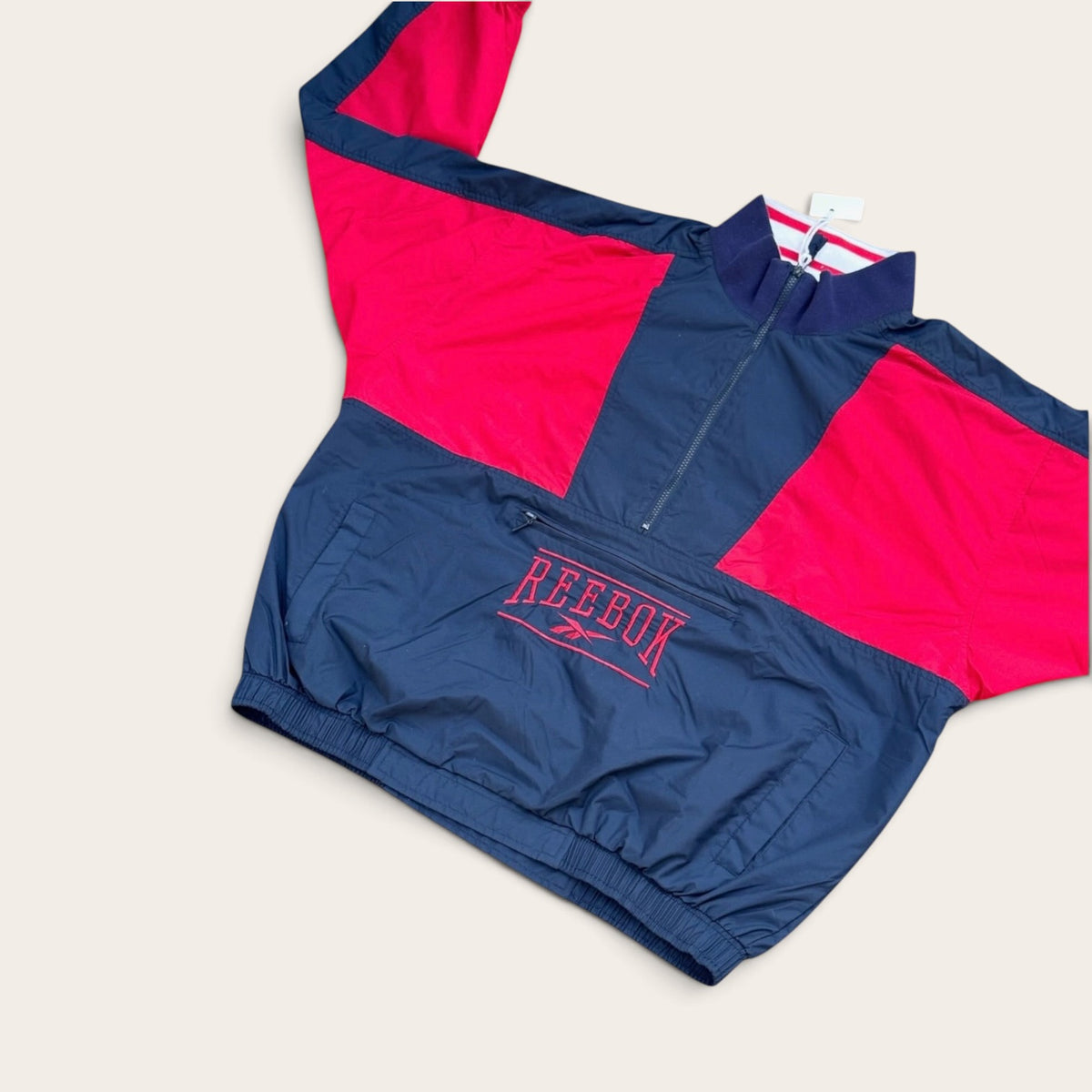Reebok Anorak – Red and Navy – L – Unisex – Vintage