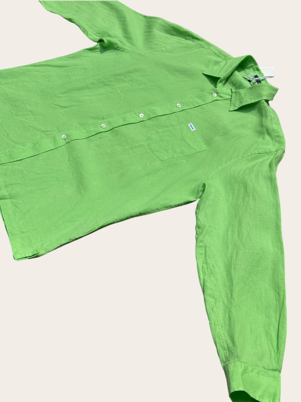 Chemise Façonnable en lin – Vert pomme – XL – Homme — photo complémentaire 3