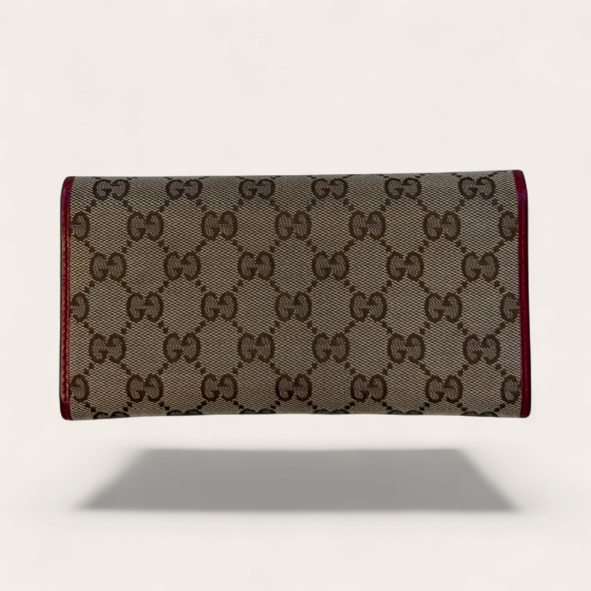 Portefeuille Gucci GG Supreme Cœur – Beige et bordeaux – Taille unique – Femme – Vintage — photo complémentaire 2