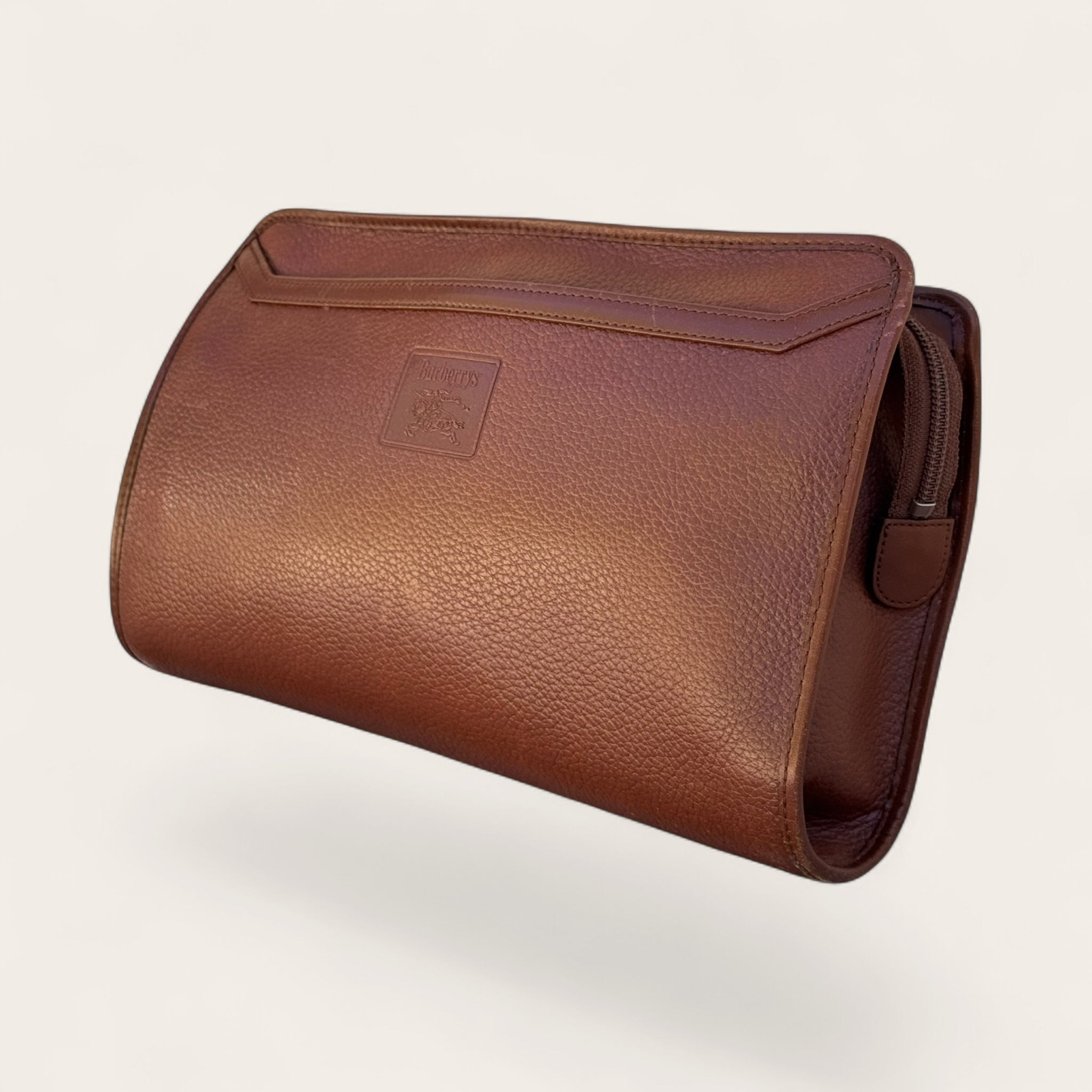 Pochette Burberrys en cuir – Marron – Taille unique – Mixte – Vintage — photo complémentaire 4