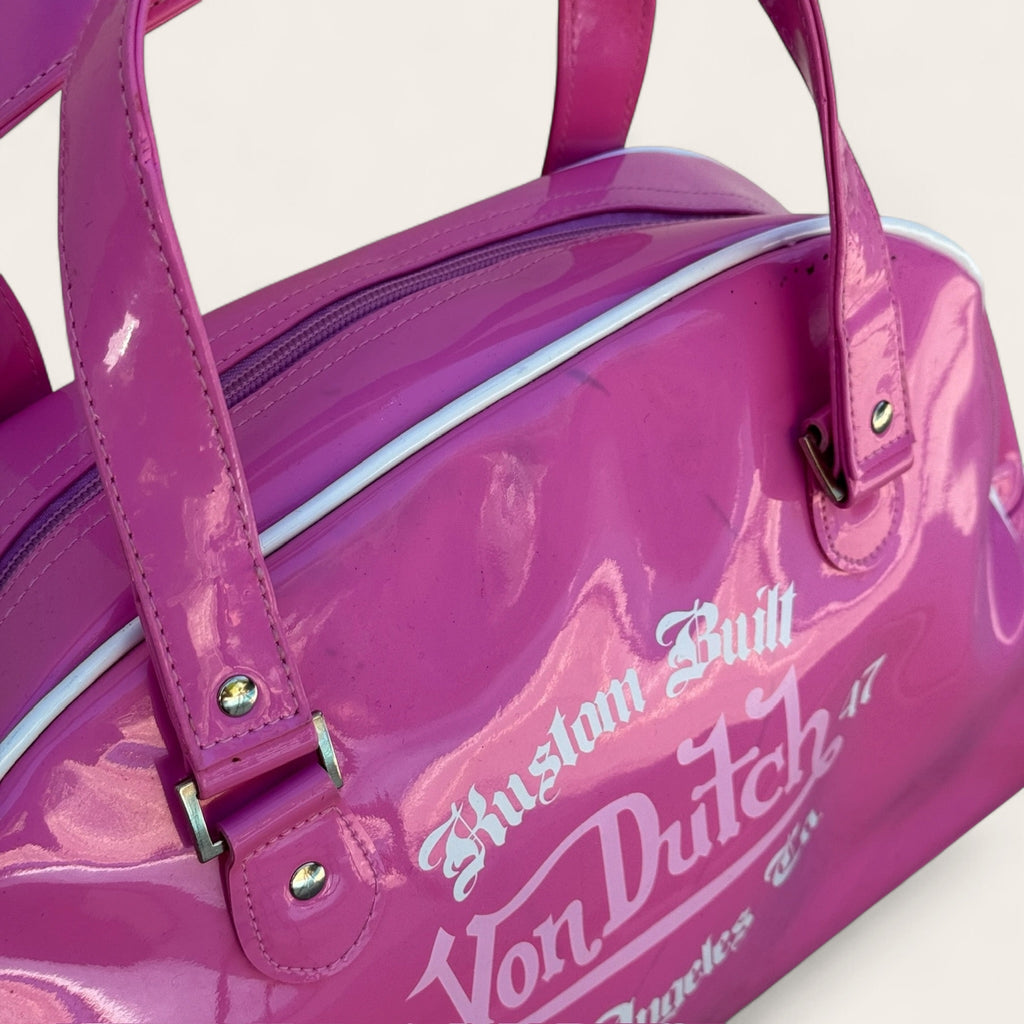 Sac Bowling Von Dutch Patchwork – Rose – Taille unique – Femme – Y2K — photo complémentaire 3