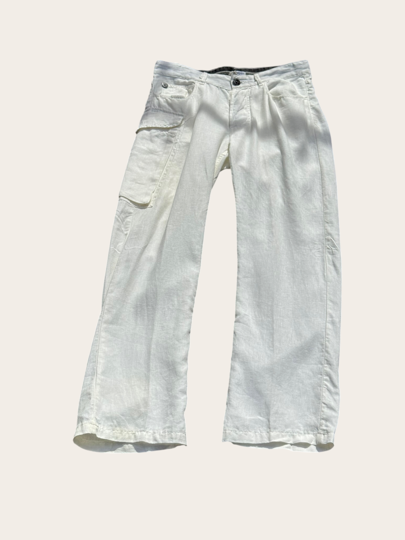 Pantalon Cargo Stone Island en lin – Blanc – T.46 – Homme — vue principale