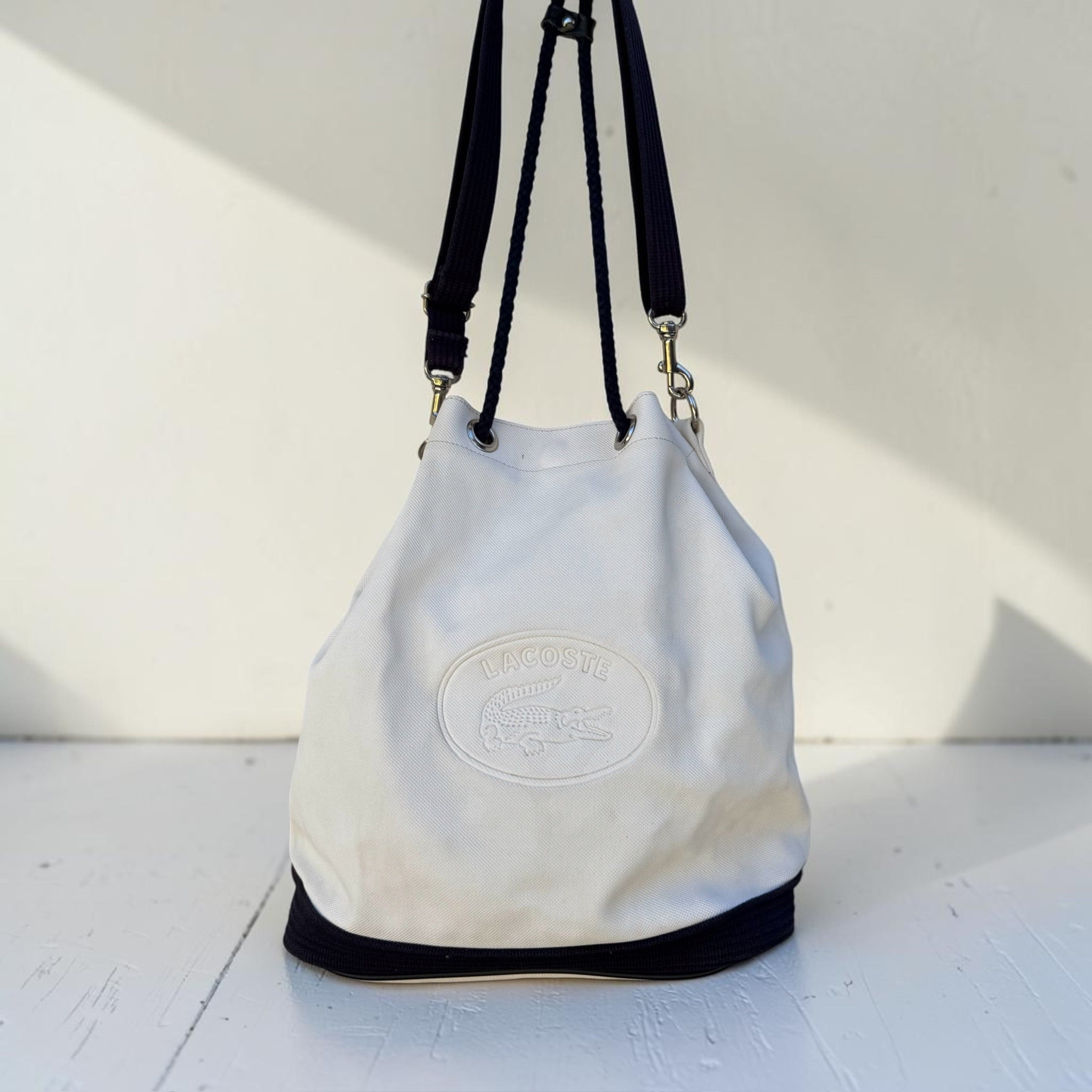 Sac Seau Lacoste Canvas Écru Vintage Mixte