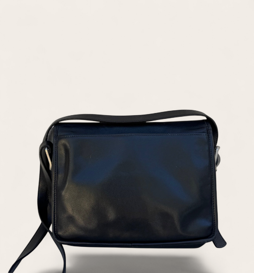 Sac bandoulière Longchamp Paris en cuir – Noir – Taille unique – Mixte – Vintage — photo complémentaire 4