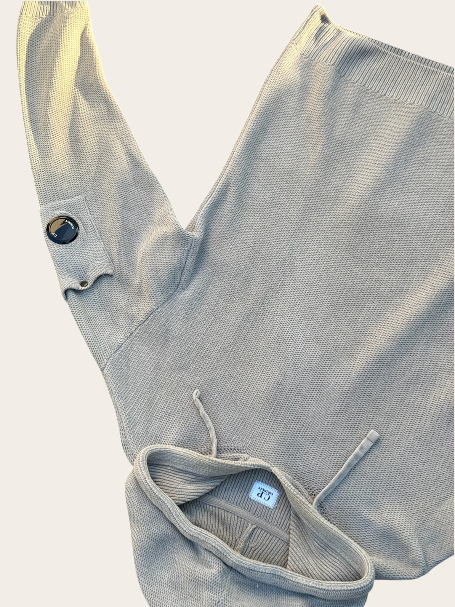 Sweat à capuche C.P. Company en maille – Gris – T.46 – Mixte — photo complémentaire 3
