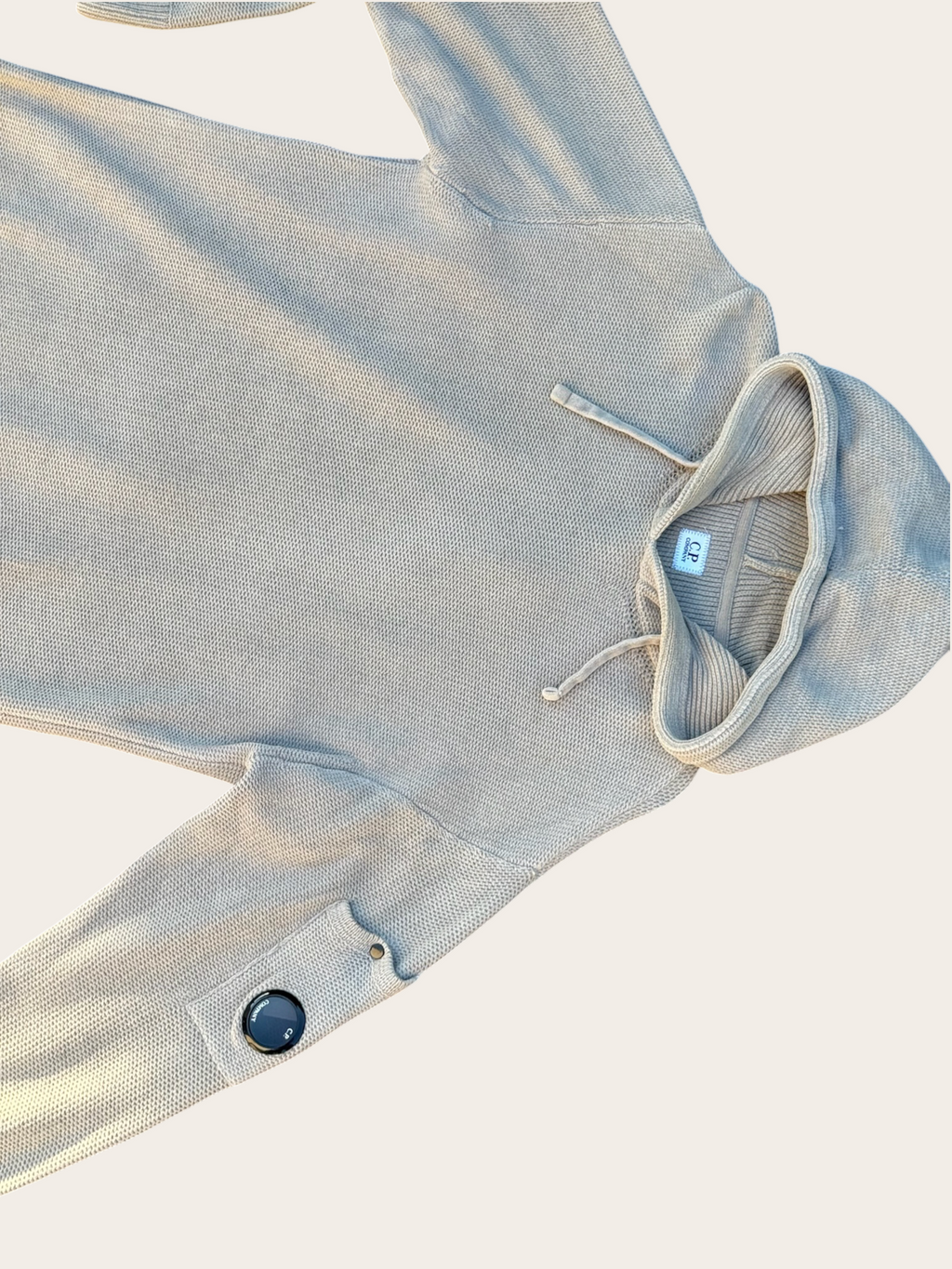 Sweat à capuche C.P. Company en maille – Gris – T.46 – Mixte — photo complémentaire 2