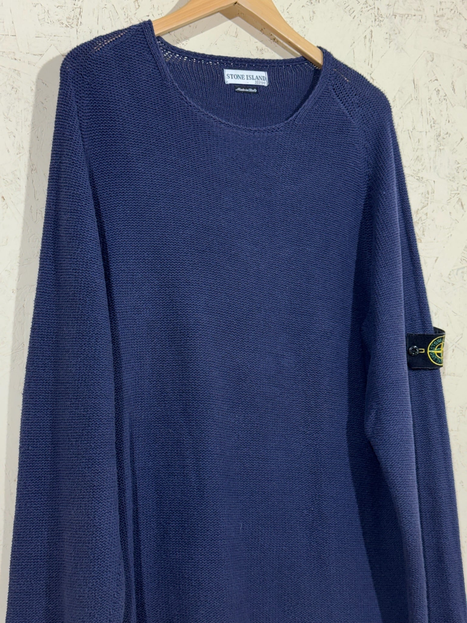 Pull Stone Island Maille Bleu L Vintage Mixte