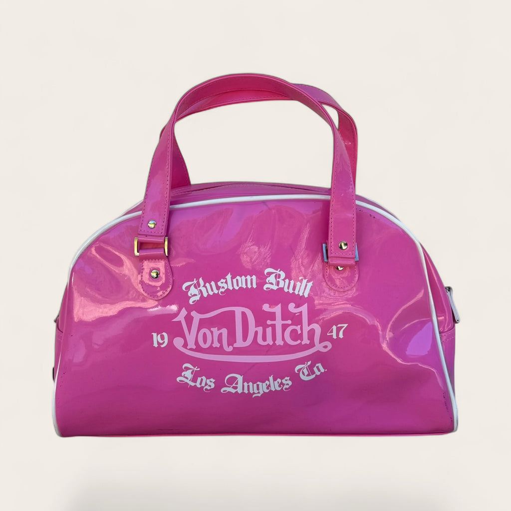 Sac Bowling Von Dutch Patchwork – Rose – Taille unique – Femme – Y2K — photo complémentaire 2