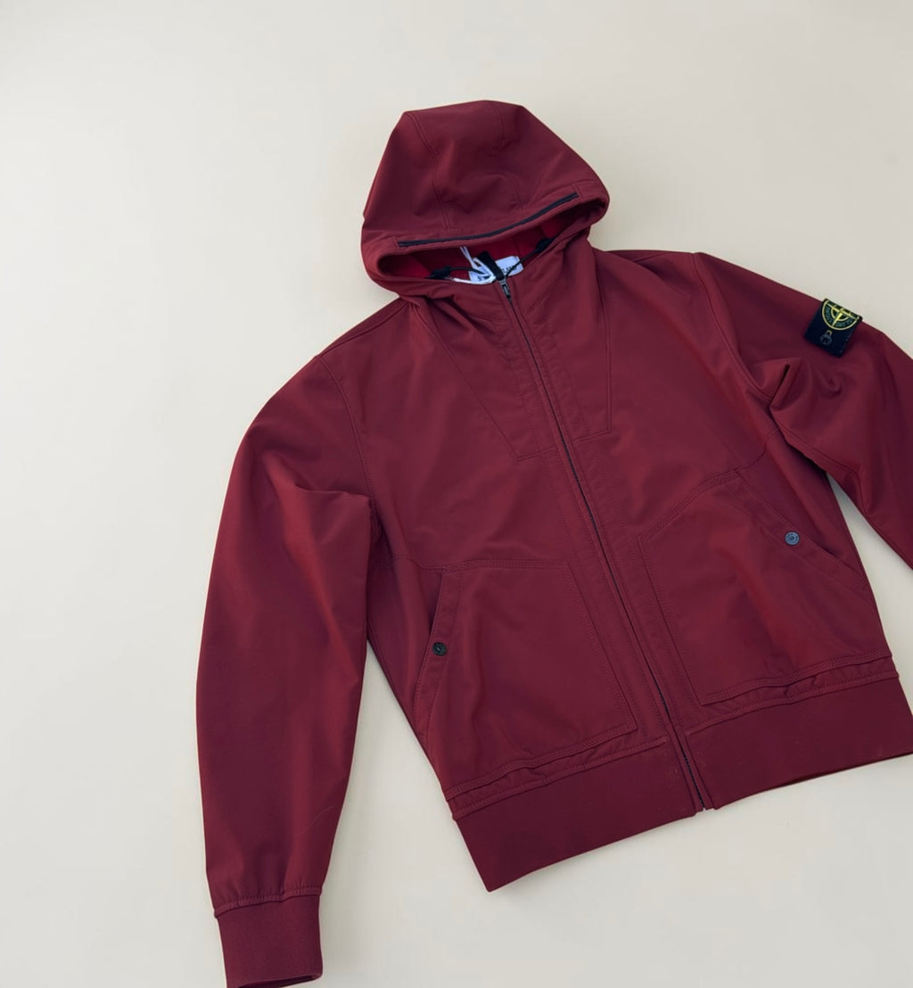 Veste Stone Island Softshell à capuche – Bordeaux – L – Mixte — vue principale