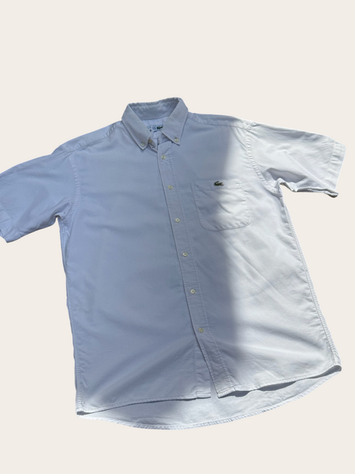 Lacoste short-sleeve shirt white size 39 men's
