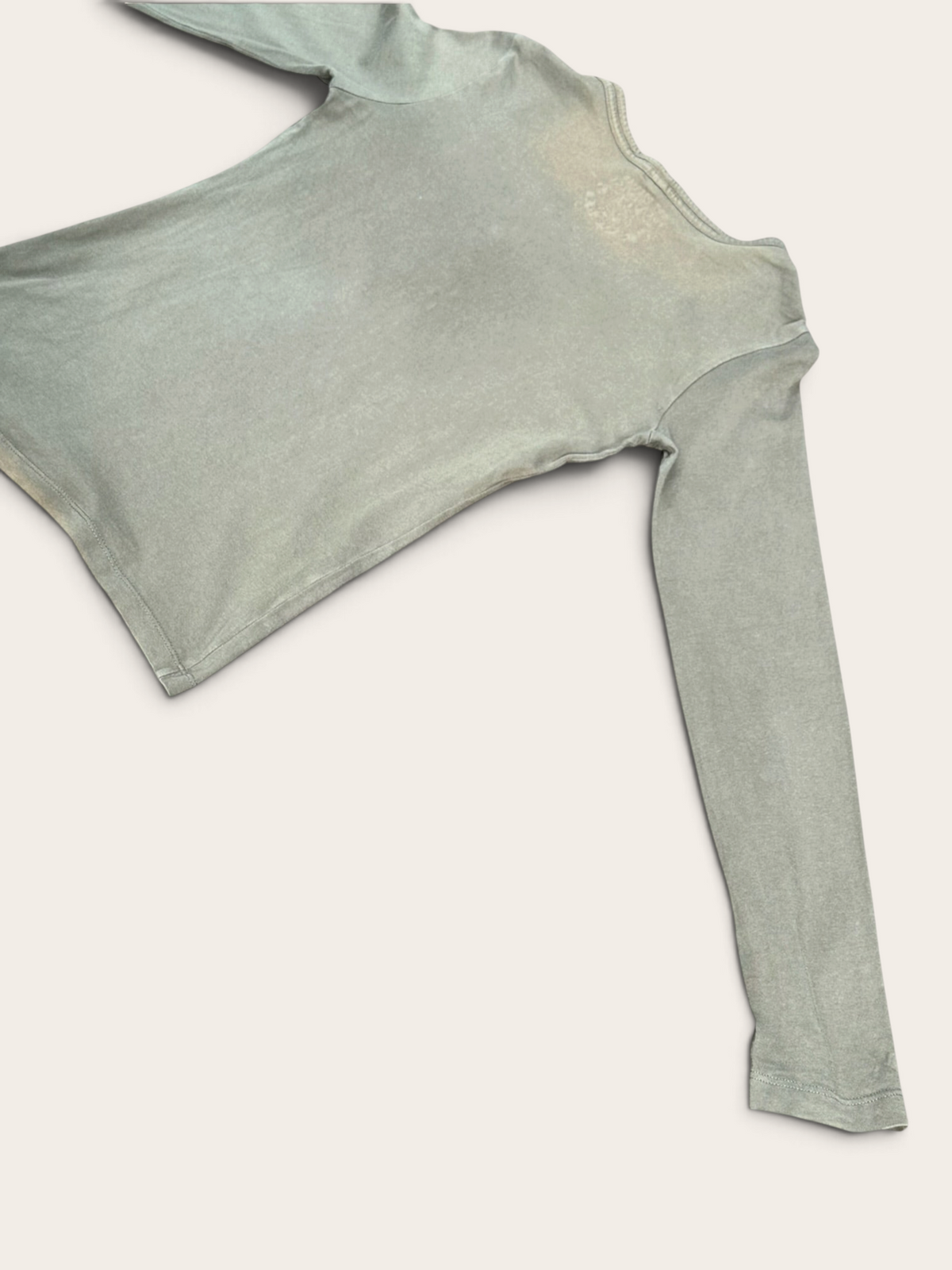Guess Long-Sleeve T-Shirt – Khaki – S – Women's – Y2K