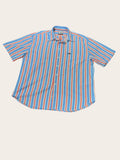 Chemise manches courtes Façonnable à rayures – Bleue et rouge – XXL – Mixte — vue principale