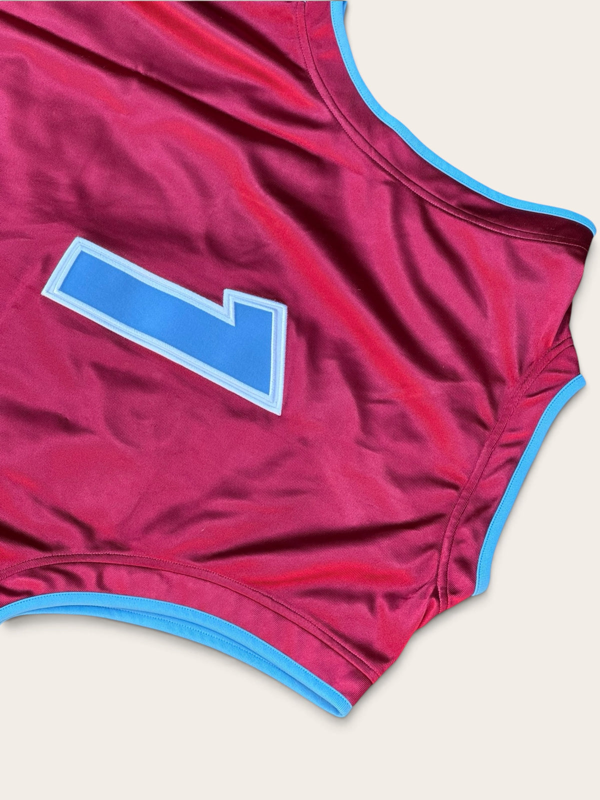 Adidas Basketball Jersey No. 1 – Burgundy – L – Unisex – Vintage