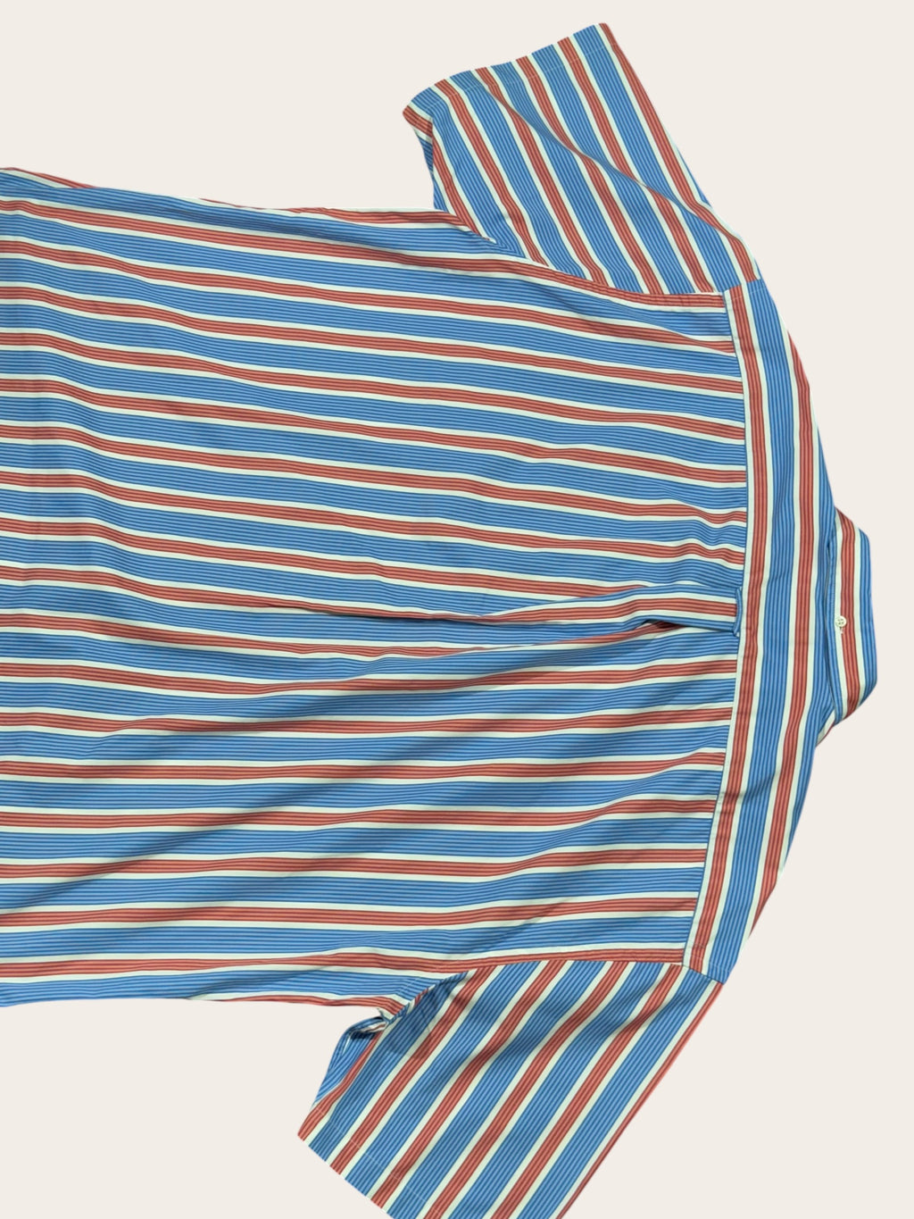 Chemise manches courtes Façonnable à rayures – Bleue et rouge – XXL – Mixte — photo complémentaire 5