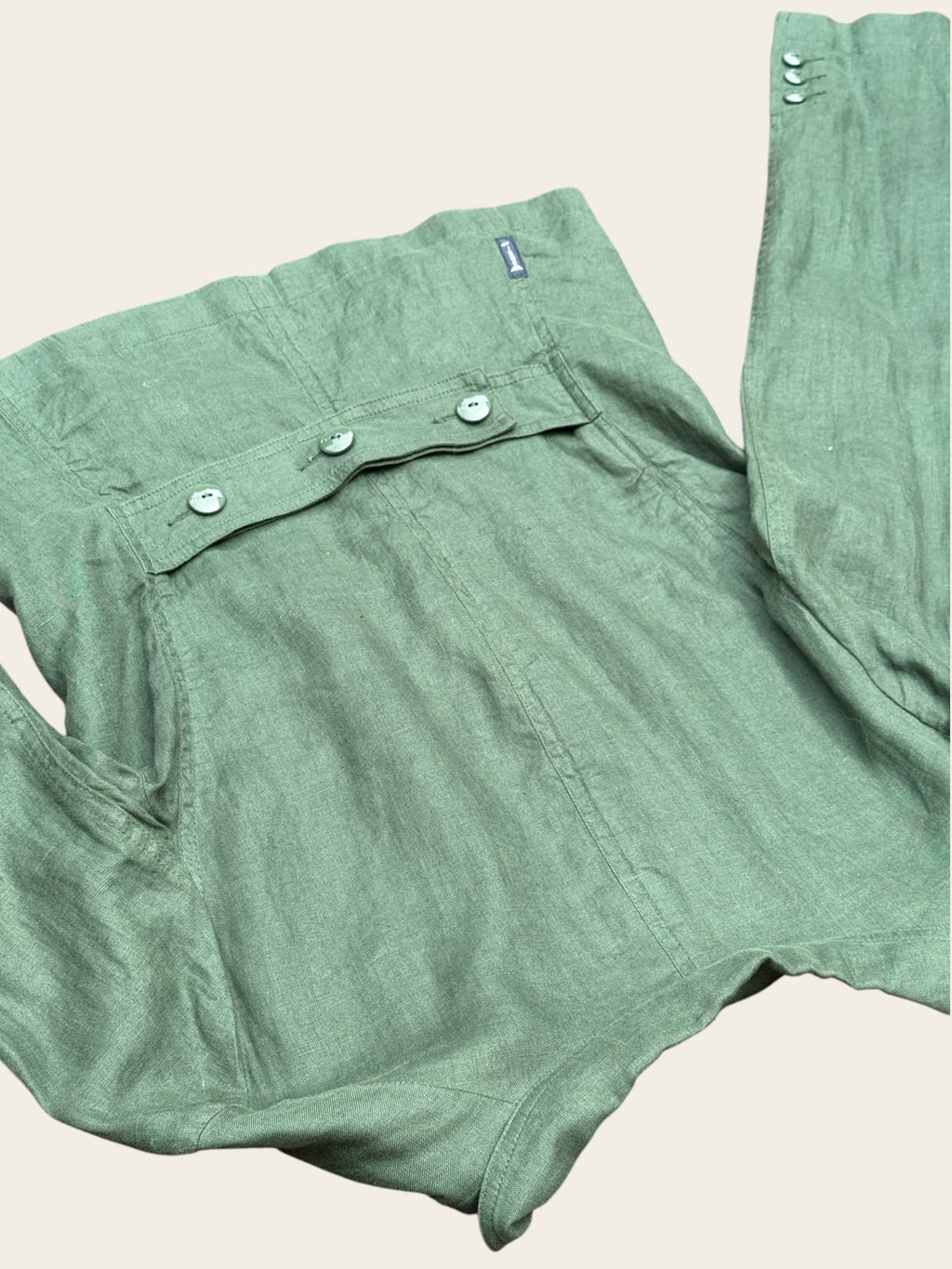 Blazer Armani Jeans en lin – Vert sauge – T.44 IT – Femme – Vintage — photo complémentaire 6