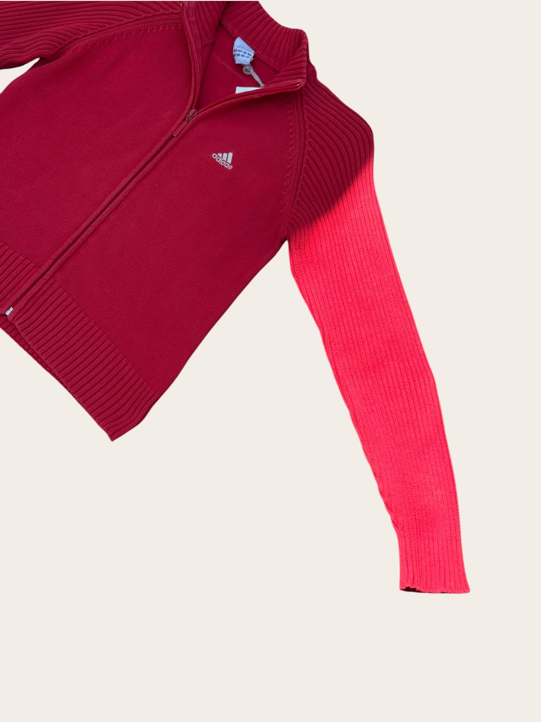 Veste zippée Adidas en maille – Rouge – T.38 – Femme — photo complémentaire 2