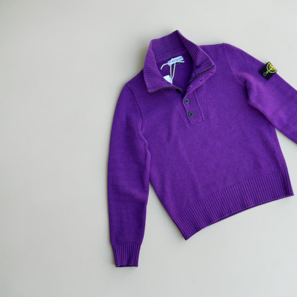 Pull Stone Island col boutonné – Violet – M – Mixte — vue principale