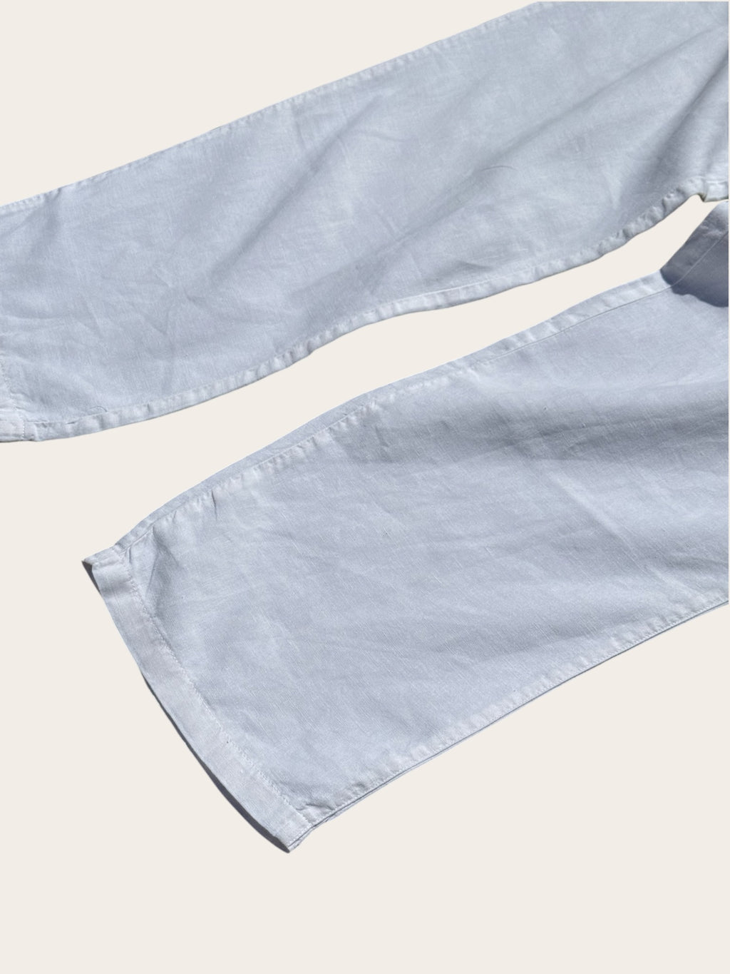 Pantalon Blanc Bleu – Blanc – T.46 – Homme – Vintage — photo complémentaire 2