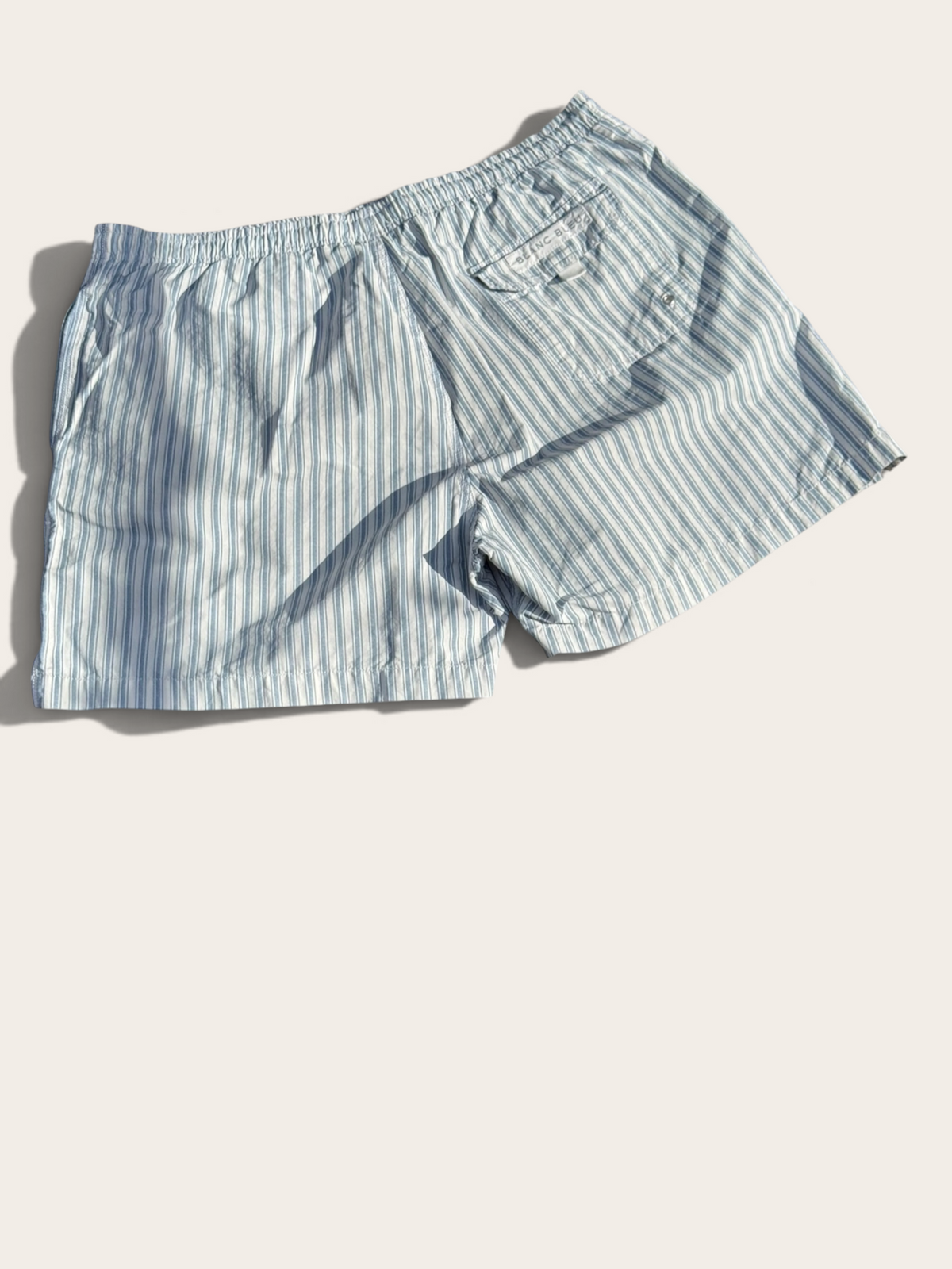 Blanc Bleu Striped Swim Shorts – Light Blue and White – XXL – Unisex