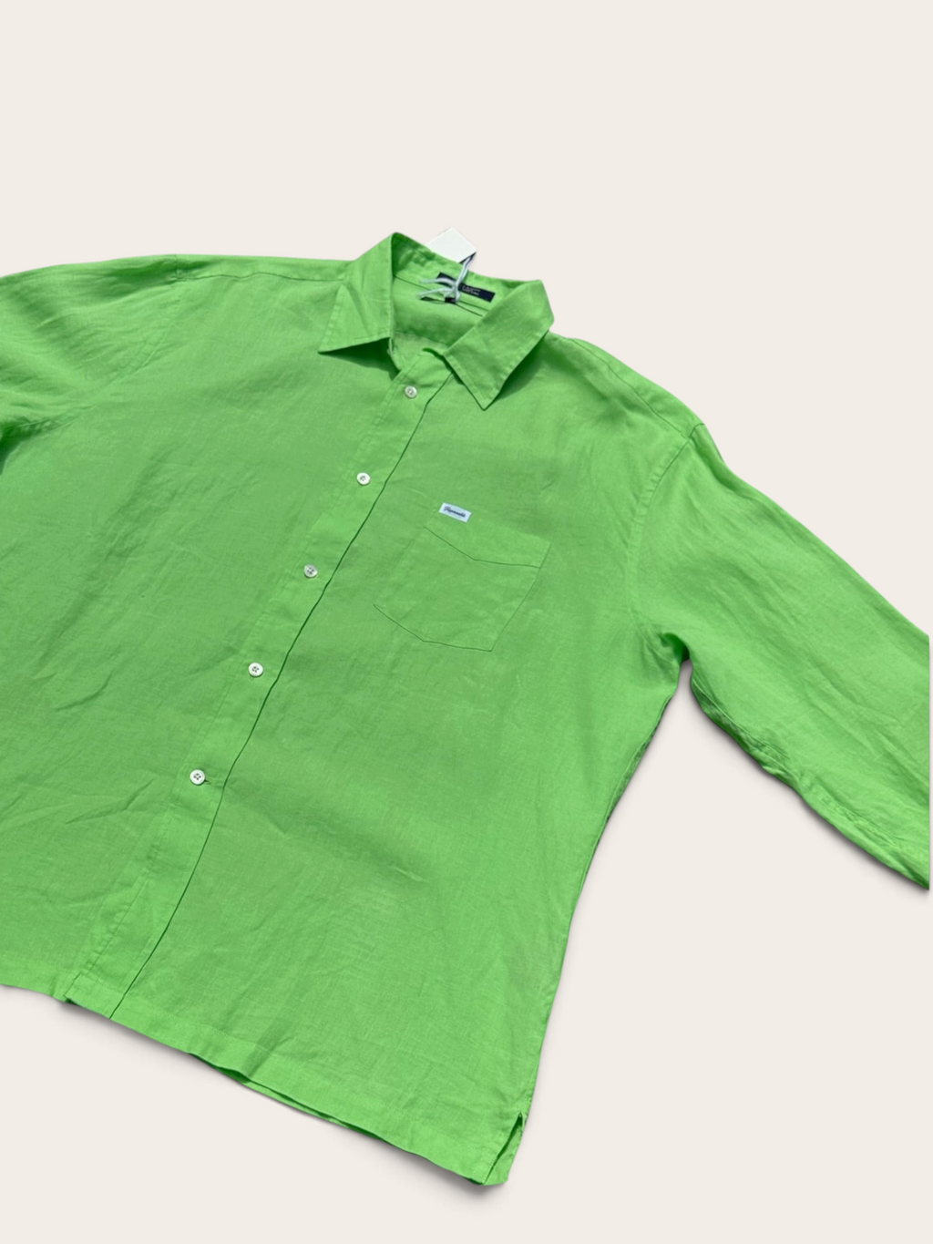Façonnable Linen Shirt – Apple Green – XL – Men's