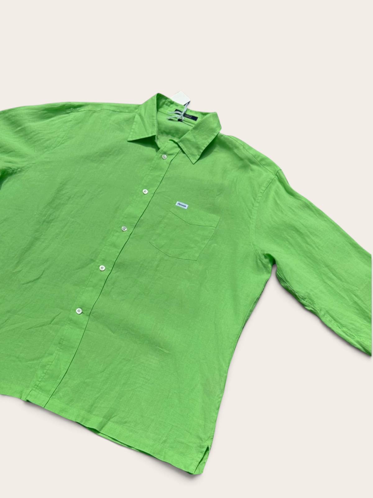 Façonnable Linen Shirt – Apple Green – XL – Men's