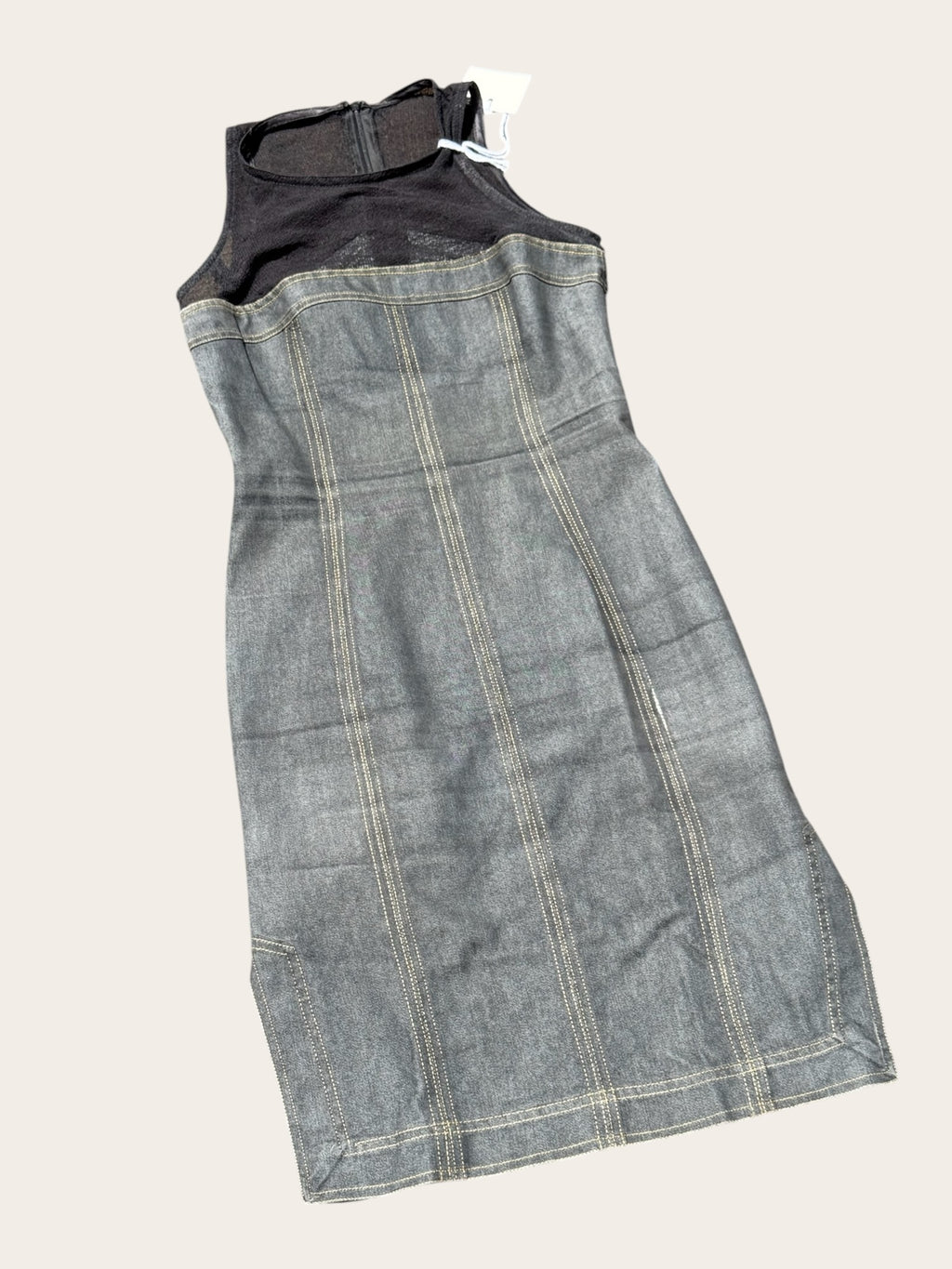 Robe Cop.Copine en denim – Grise – XS/S – Femme – Y2K — vue principale