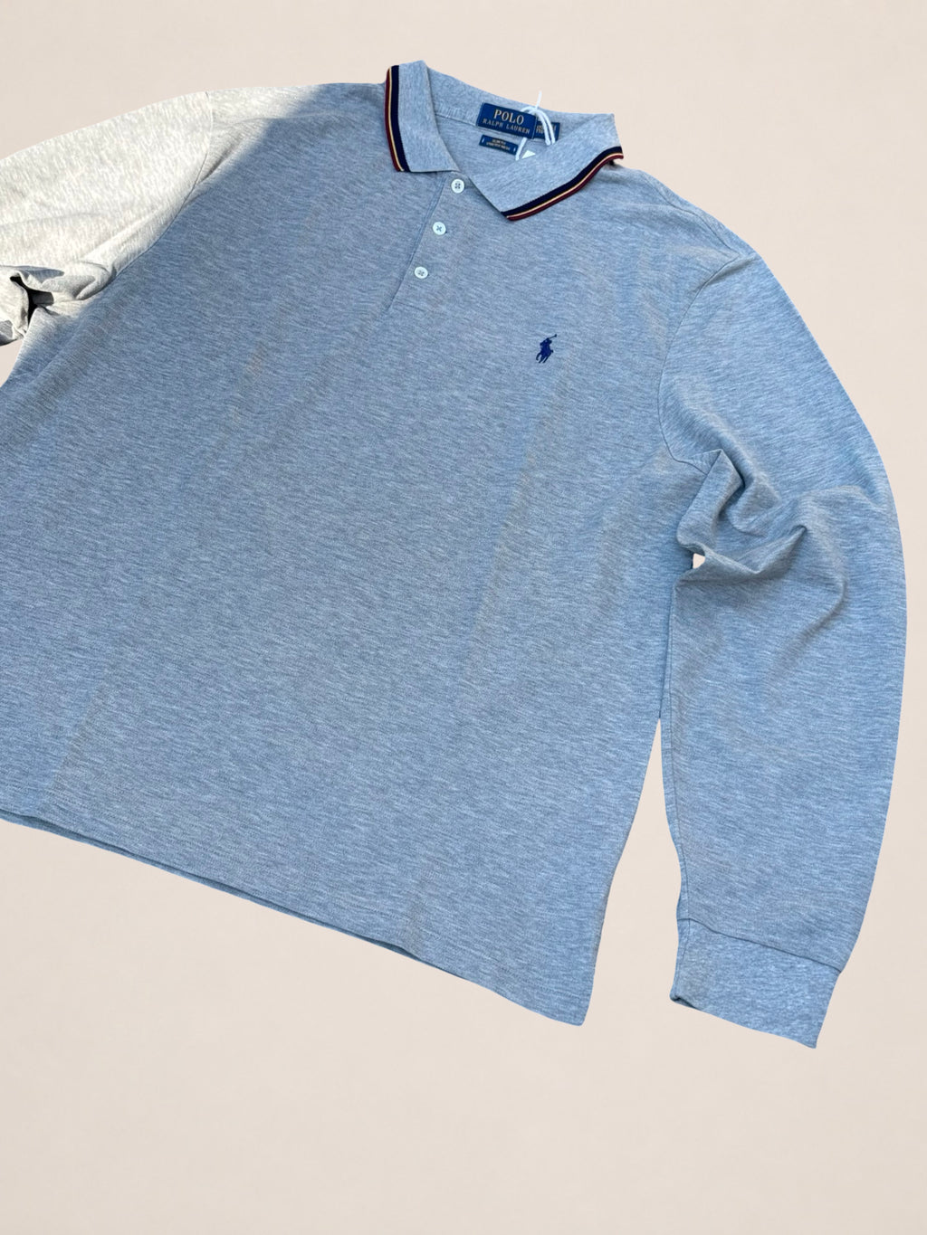 Polo Ralph Lauren manches longues – Gris – XXL – Homme — photo complémentaire 2