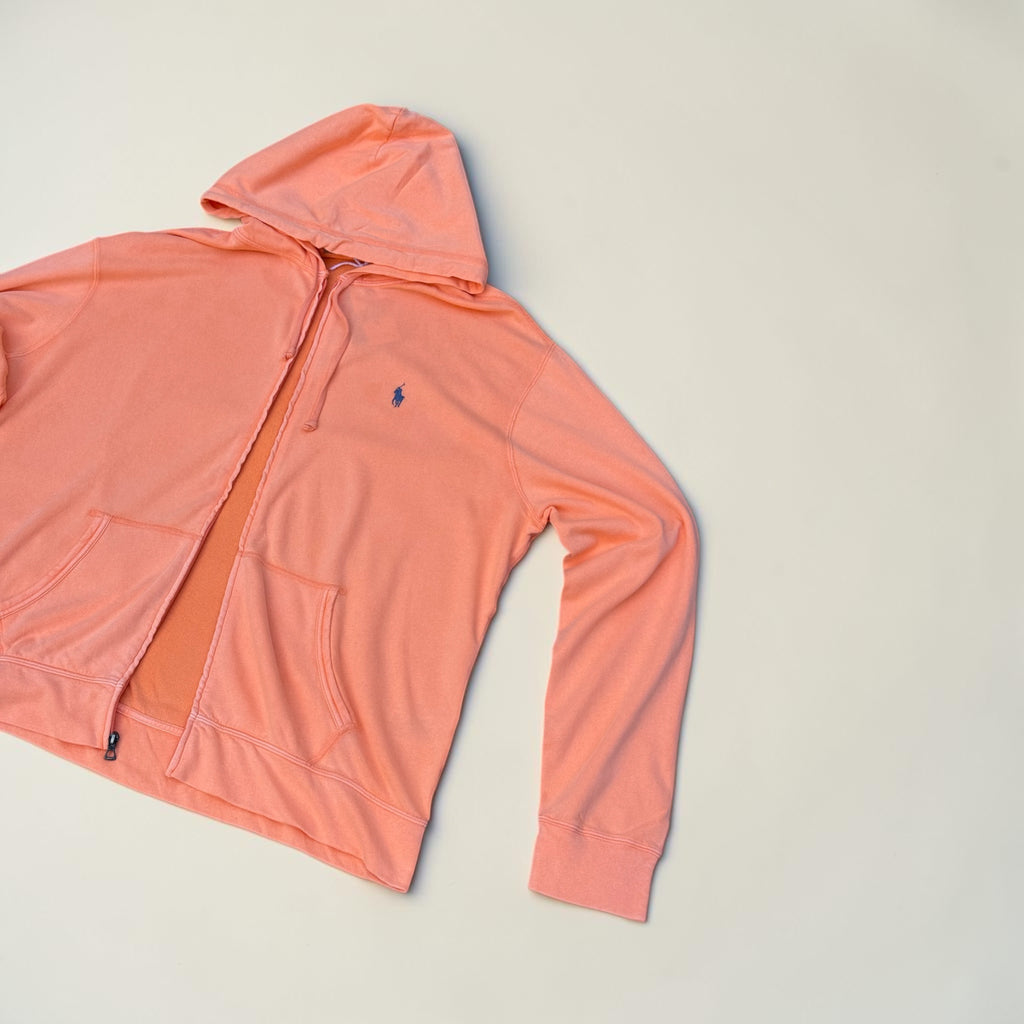 Sweat à capuche zippé Polo Ralph Lauren – Corail – XL – Mixte — vue principale