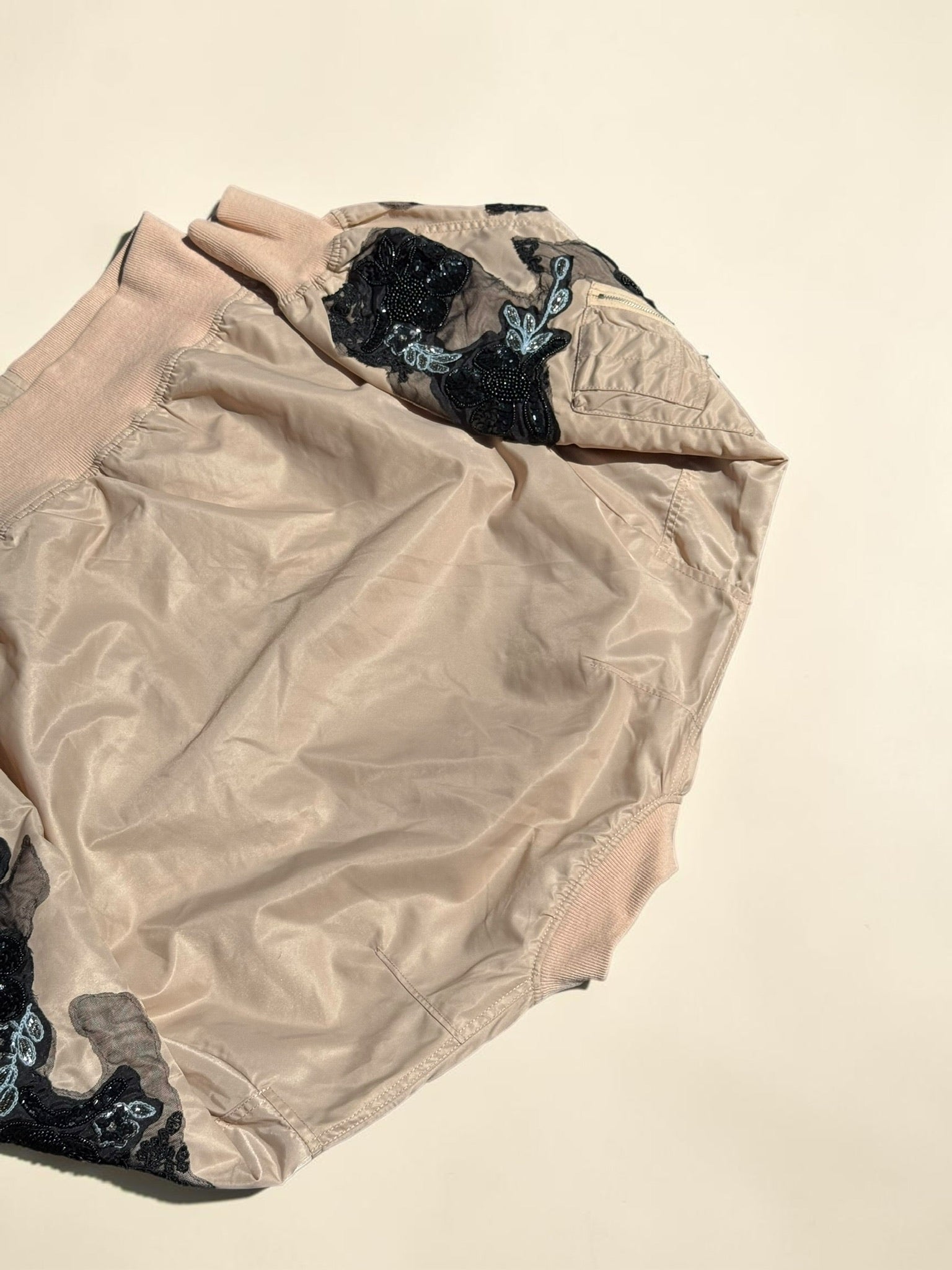Bomber Satiné Beige Rosé Femme S Neuf avec Étiquette