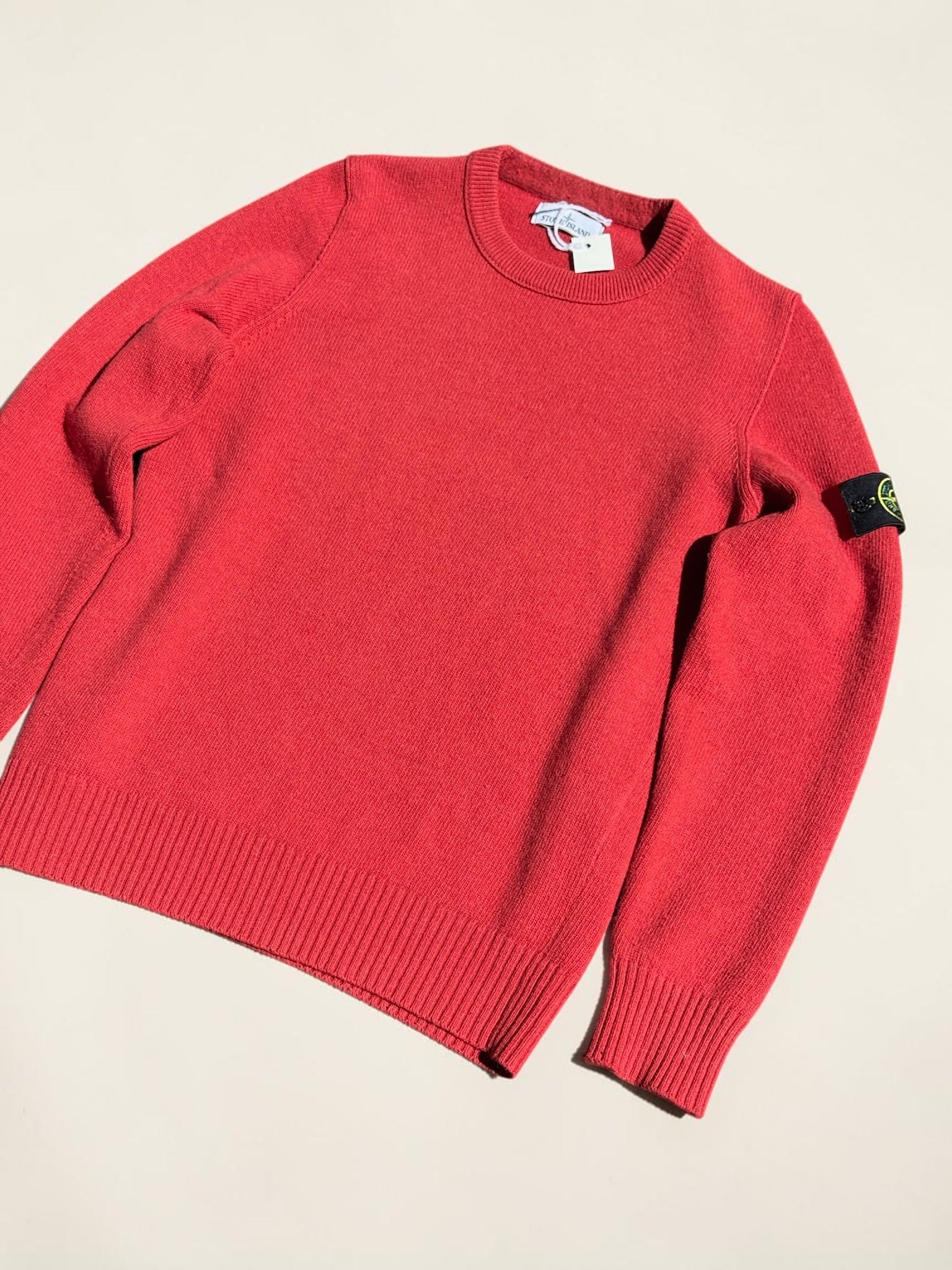 Pull Stone Island Laine Rouge Homme Taille L