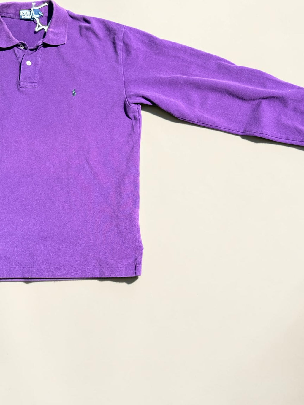 Vintage Ralph Lauren long-sleeve polo shirt purple size L men's – view 2