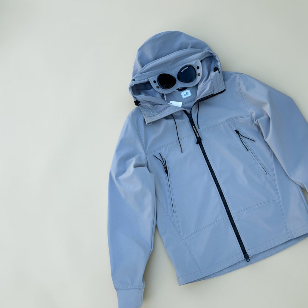 Veste C.P. Company Soft Shell-R Goggle Jacket – Bleu gris – M – Mixte — vue principale