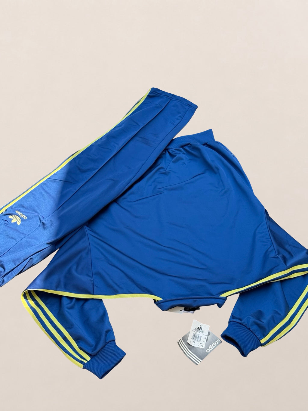 Ensemble Adidas Firebird Tracksuit – Bleu et jaune – L – Mixte – Vintage — photo complémentaire 7