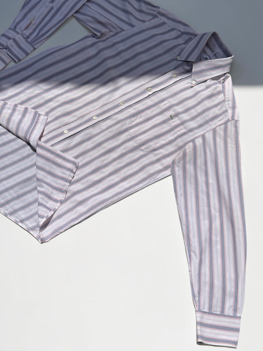 Lacoste striped shirt pink and blue size 38 women's
