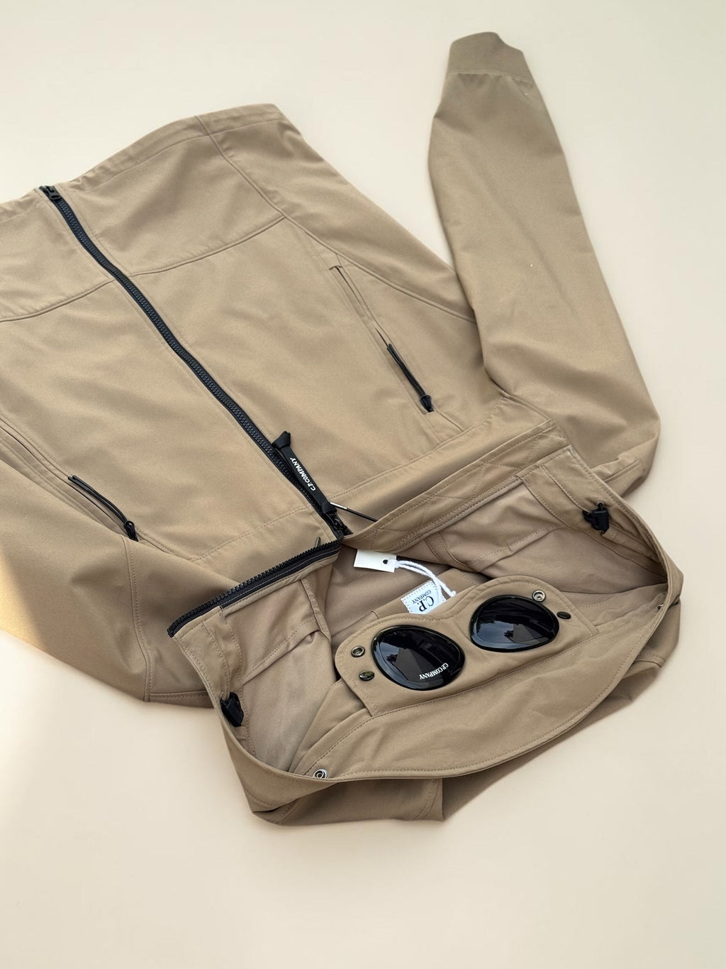 Veste C.P. Company Goggle Jacket C.P. Shell-R – Beige – T.54 – Mixte — photo complémentaire 2