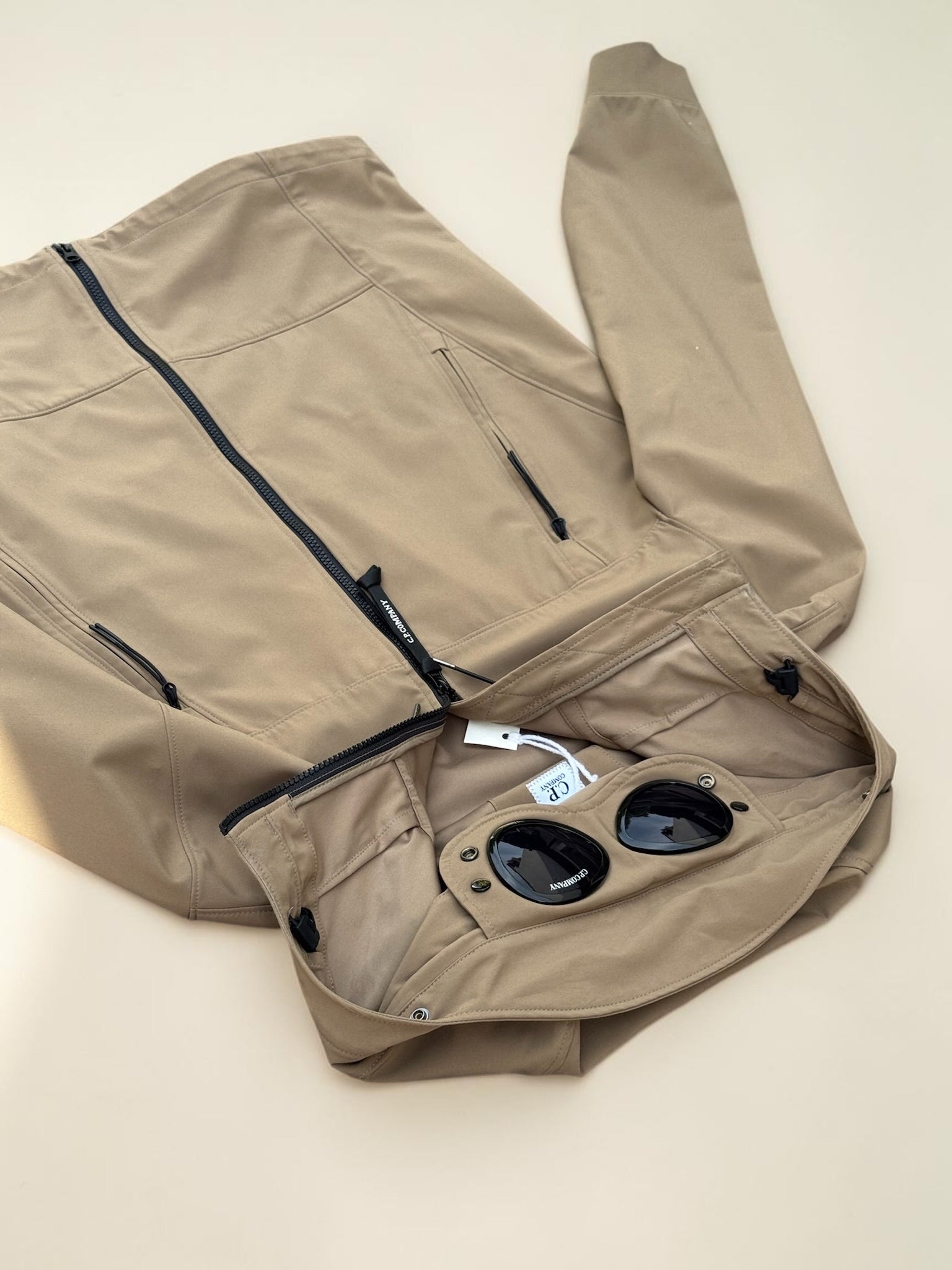 Veste C.P. Company Goggle Jacket Beige – Softshell C.P. Shell-R - XL - mixte