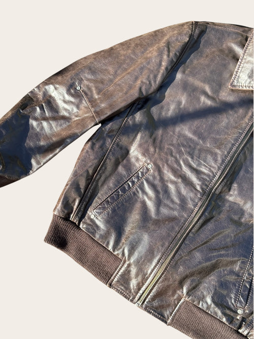 Bomber en cuir Redskins – Marron – 3XL – Homme – Vintage — photo complémentaire 2