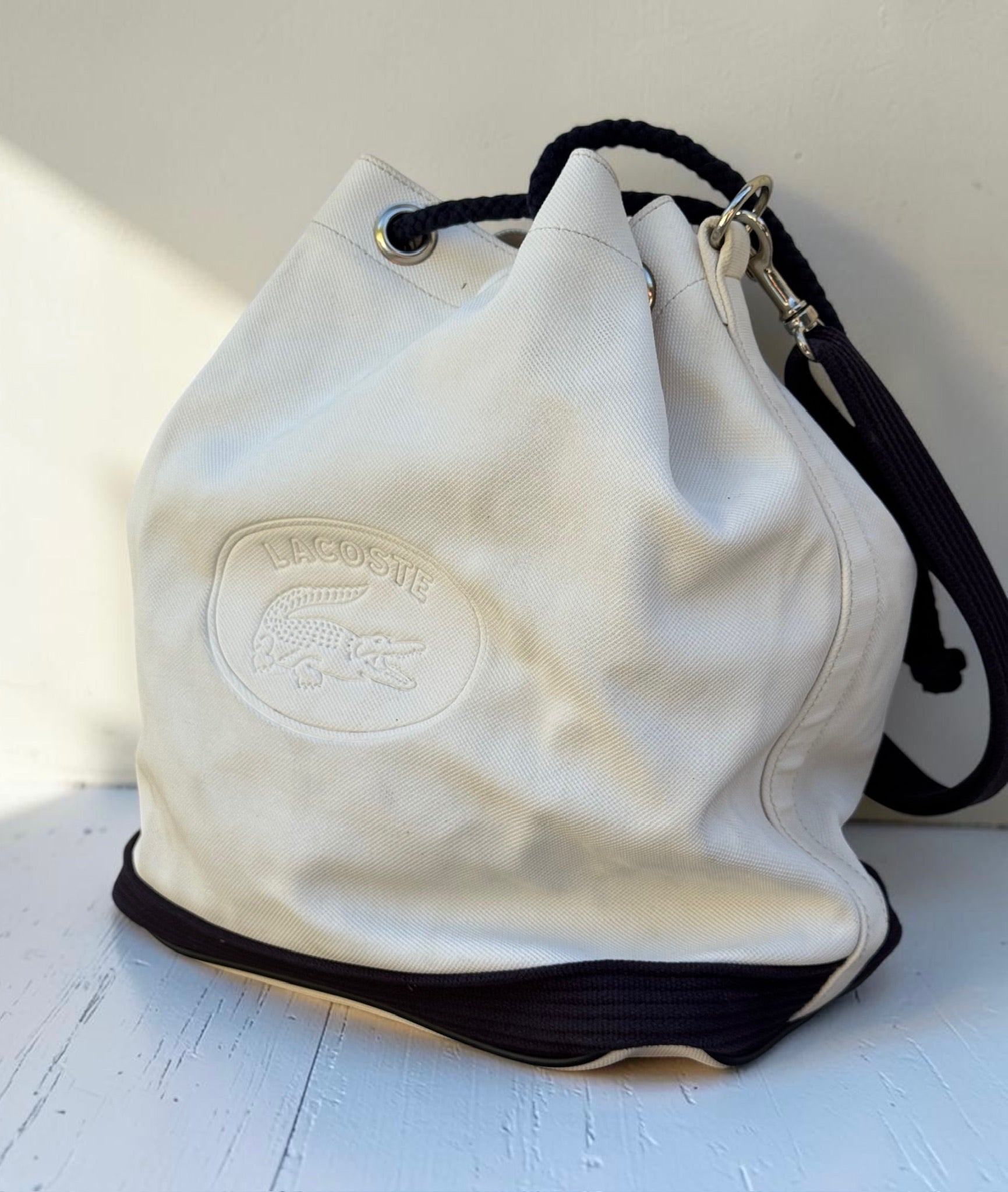 Sac Seau Lacoste Canvas Écru Vintage Mixte