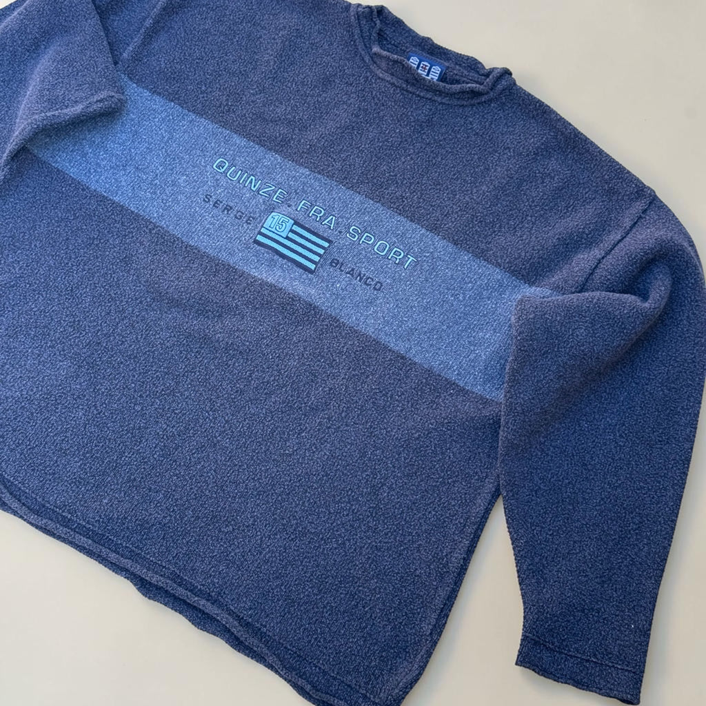 Pull Serge Blanco Quinze FRA Sport – Bleu – XXL – Mixte – Vintage — vue principale