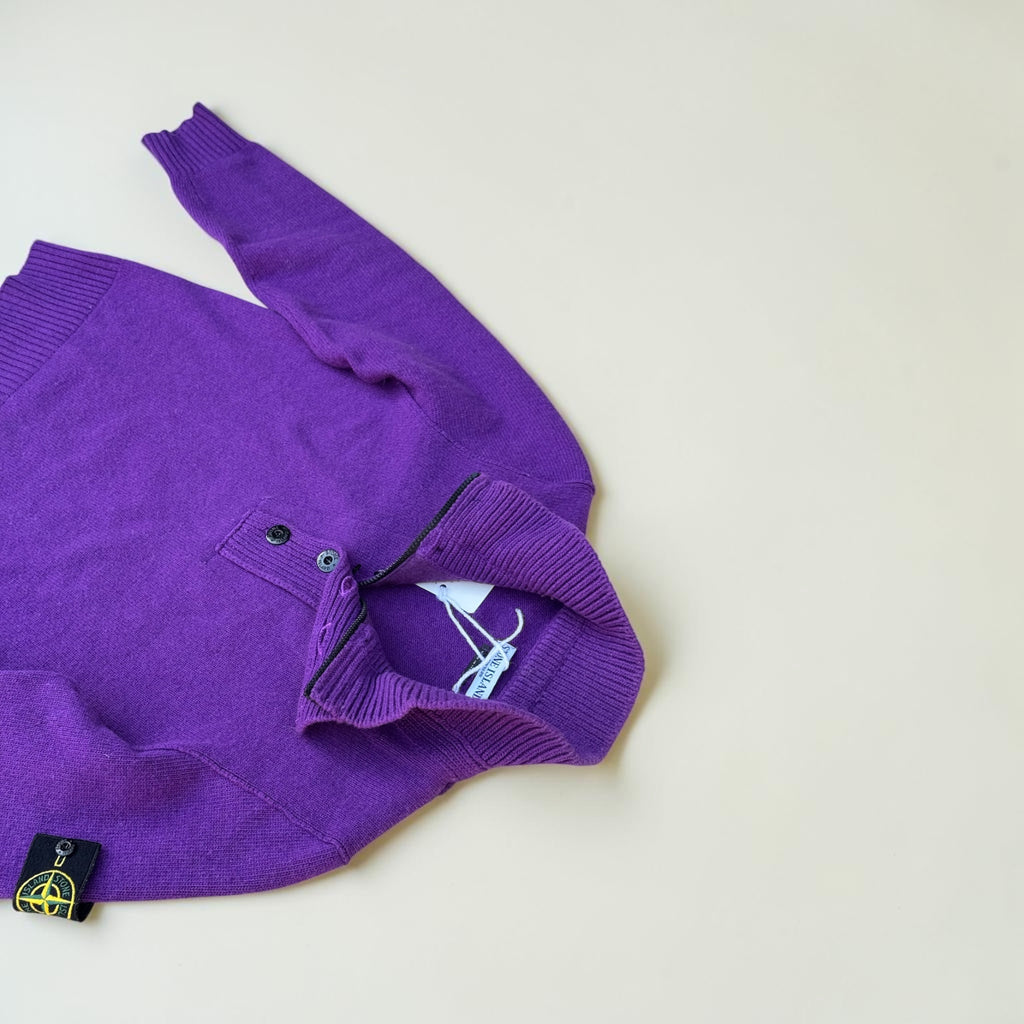 Pull Stone Island col boutonné – Violet – M – Mixte — photo complémentaire 3