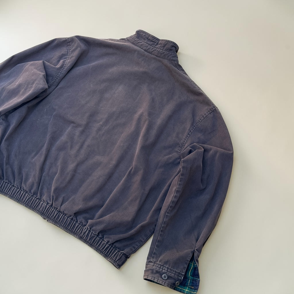Veste Polo Ralph Lauren Harrington à col velours – Gris clair et marron – XL – Mixte – Vintage — photo complémentaire 5