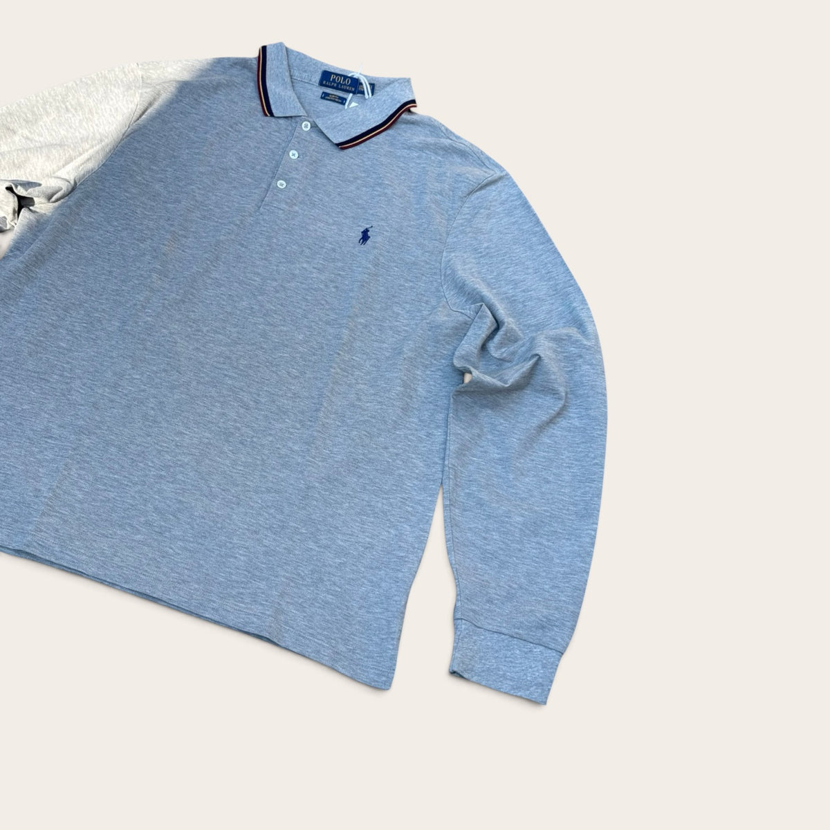 Polo Ralph Lauren Long-Sleeve Polo Shirt – Grey – XXL – Men's