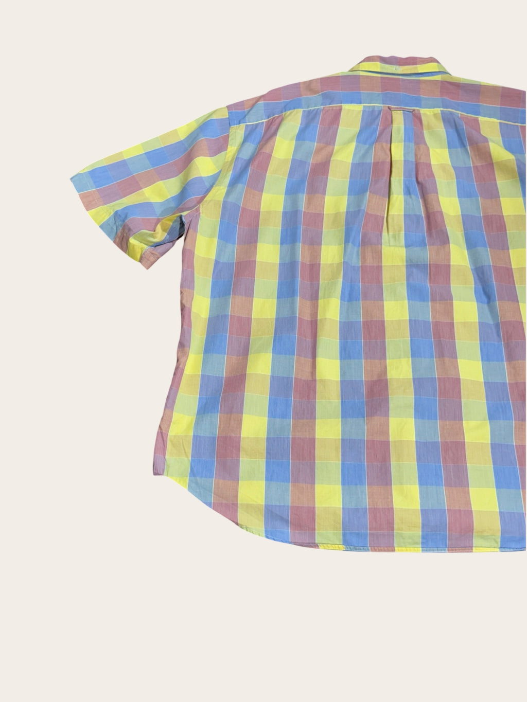 Chemise manches courtes Façonnable à carreaux – Rouge, jaune et bleu – XXL – Mixte — photo complémentaire 4